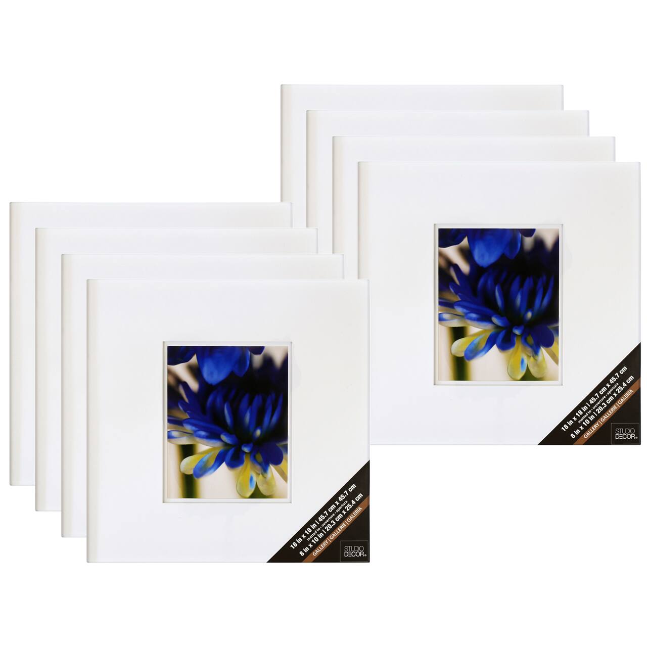8 Pack: White Square 8" x 10" Frame with Double Mat, Gallery by Studio Décor®
